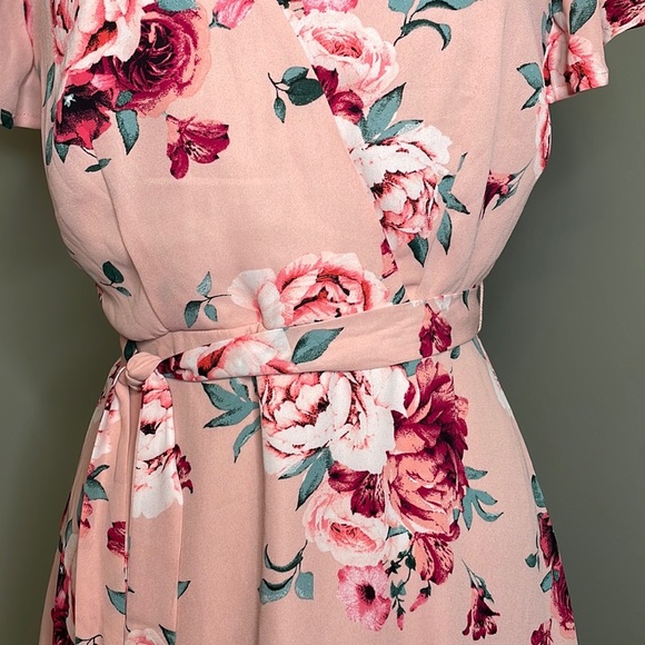 Blue Rain Pink Floral Women’s Dress Size Large - Picture 3 of 11